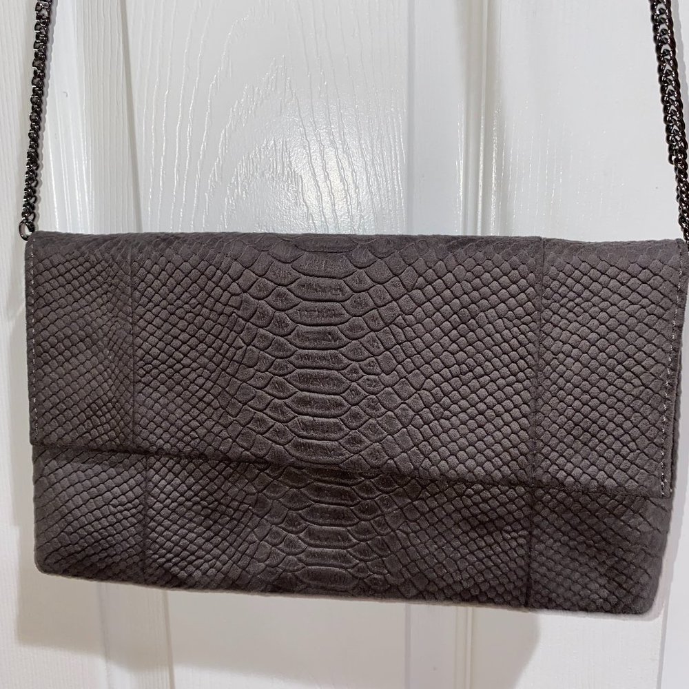 Grey Python Shoulder Bag - image 1